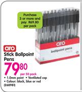 Aro Stick Ballpoint Pens-Per 50 Pack