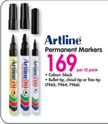Artline Permanent Markers-Per 12 Pack