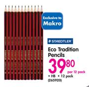 Staedtler Eco Tradition Pencils HB-Per 12 Pack