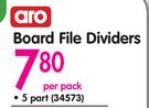 Aro Board File Dividers 5 Part-Per Pack