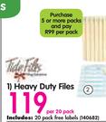 Heavy Duty Files-Per 20 Pack