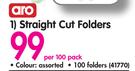 Straight Cut Folders-Per 100 Pack