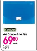 A4 Concertina File Clear-Each