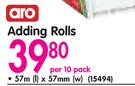 Aro Adding Rolls 57mx57mm-Per 10 Pack