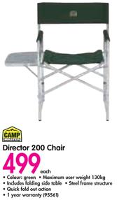 Campmaster director 200 chair clearance
