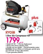 Ryobi 1.5kw 50L Compressor Kit KIT201-Per Kit