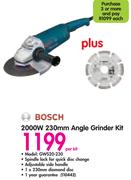 Bosch 2000W 230mm Angle Grinder Kit GWS20-230-Per Kit