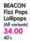 Beacon Fizz Pops Lollipops(All Variants)-40's
