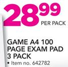 Game A4 100 Page Exam Pad 3 Pack-Per Pack