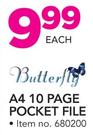 Butterfly A4 10 Page Pocket File
