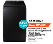 Samsung 15Kg Top Loader Washing Machine Black Caviar WA15CG5745BVFA
