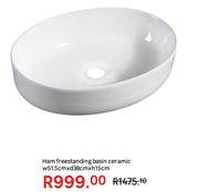 Ham Freestanding Basin Ceramic W51.5cm x D38cm x H15cm