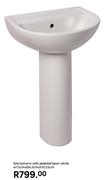 Solo Tamarin With Pedestal Basin White w7.5cm x d14.5cm x h10.55cm