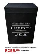 KD Laundry Basket Grey Melange W40cm x H60cm