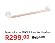 Sensea Scandi Towel Holder Bar White 45cm