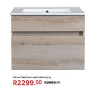 1 Drawer Bathroom Wall Cabinet Grey