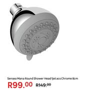 Sensea Mana Round Shower Head 1 Jet Acs Chrome 8cm