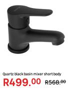 Quartz Black Basin Mixer Short Body