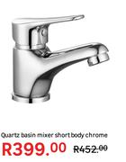 Quartz Basin Mixer Short Body Chrome