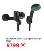 Quartz Bath Mixer Including Hand Shower Black