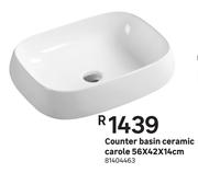Counter Basin Ceramic Carole 56 x 42 x 14cm