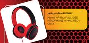 Maxell HP-B52 Full Size Headphone W/MIC Red/Gray 34785300-B52-REDGRAY.
