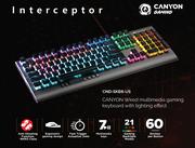 Canyon Interceptor Wired Multimedia Gaming Keyboard With Lighting Effect CND-SKB8-US
