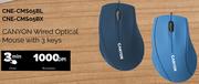 Canyon Wired Optical Mouse With 3 Keys CNE-CMS05BL/CNE-CMS05BX