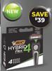 Bic Hybrid Flex 4 Sensitive 4-Blade Razor Blades 4 Cartridges