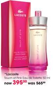 Lacoste Touch Of Pink Eau De Toilette-50ml