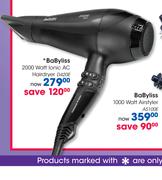 BaByliss 2000 Watt Lonic AC Hairdryer-D420E
