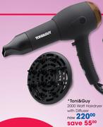 Toni & Guy 2000W Hairdryer With Diffuser
