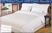 230 Thread Count 100% Cotton Percale Linen Duvet Cover Sets