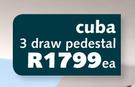 Cuba 3 Draw Pedestal-Each