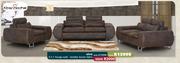 Garniche Interior Vivo 3-2-1 Bomber Brown Fabric Lounge Suite