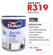 Dulux 20L Acrylic PVA