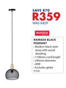 Eurolux Namada Black Pendant P936B
