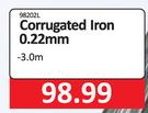 Corrugated Iron Sheet 0.22mm x 3.0m
