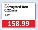 Corrugated Iron Sheet 0.22mm x 4.8m