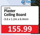 Gyproc Plaster Ceiling Board 3.6 x 1.2m x 6.4mm
