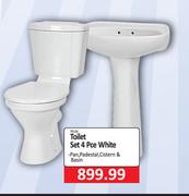 Dejay Toilet Set 4 Pce White