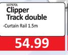 Clipper Track Double Curtain Rail 1.5m