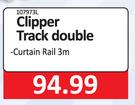Clipper Track Double Curtain Rail 3m