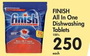 Finish All In One Dishwashing Tablets-100's Each