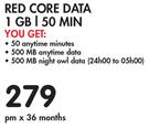 Apple iPhone 64GB SE 2020-On Red Core Data 1GB/50 Min