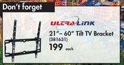 Ultra Link 21"-60" Tilt TV Bracket-Each