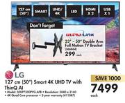 LG 127cm (50") Smart 4K UHD TV With ThinQ Al 50UP7500PVG.AFB