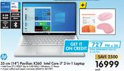 HP 35cm (14") Pavilion X360 Intel Core i7 2 In 1 Laptop-Each