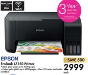 Epson Eco Tank L3150 Printer-Each