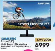 Samsung 81cm (32") UHD Smart LED Monitor-Each